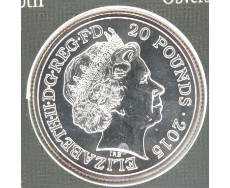 2015 £20 silver bullion, Winston Churchill coin. P&amp;P Group 1 (£14+VAT for the first lot and £1+VAT for subsequent lots) 