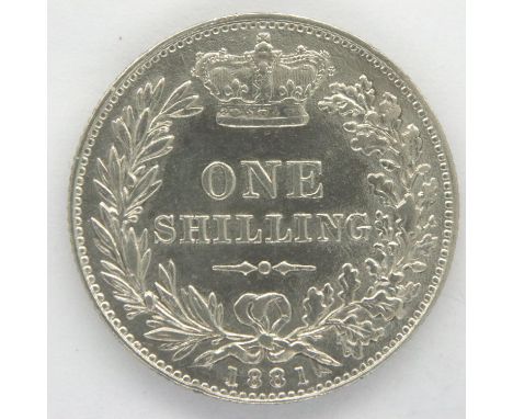 1881 silver shilling of Queen Victoria. P&amp;P Group 1 (£14+VAT for the first lot and £1+VAT for subsequent lots) 