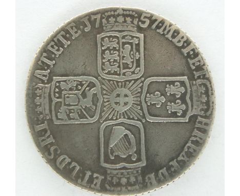 1757 silver sixpence of George II. P&amp;P Group 1 (£14+VAT for the first lot and £1+VAT for subsequent lots) 