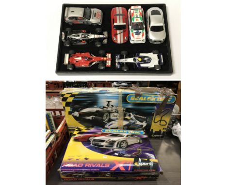 SCALEXTRIC WITH 7 CARS