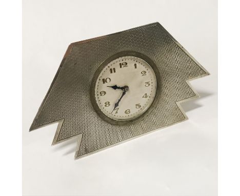 ART DECO STERLING SILVER DESK CLOCK