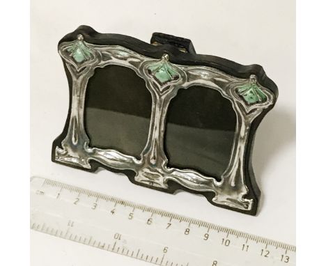 HM SILVER &amp; ENAMEL DOUBLE PHOTO FRAME - 11 X 8 CMS