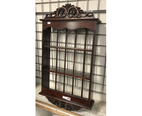 MAHOGANY OPEN BACK 3 SHELF UNIT 30'' X 16''