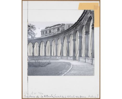 Christo (1935-2020) "Curtains for la Rotonda, project for Milan" from "Five Urban Projects". (1985) Silkscreen. Collotype &am
