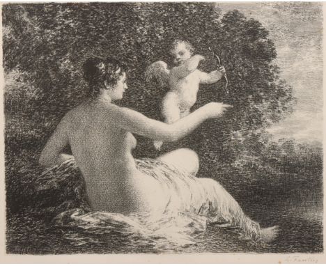 Henri-Théodore Fantin-Latour (1836-1904) Venus en Amor litho. gesign. r.o., 33 x 41 cm. lithograph, signed lower right [1]