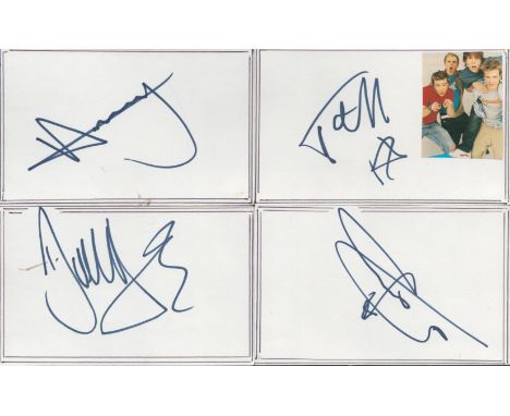 McFly band members individually signed 6x4 cards. Each card is well presented and signed in marker pen. Signatures include: T