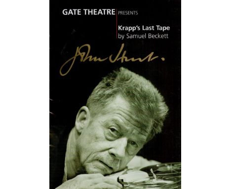 John Hurt signed Krapp's Last Tape Gate Theatre programme with accompanying letter from his office dated November 2002.  Good