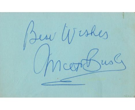 Matt Busby signed 5x3 album page. Sir Alexander Matthew Busby CBE KCSG (26 May 1909 - 20 January 1994) was a Scottish footbal