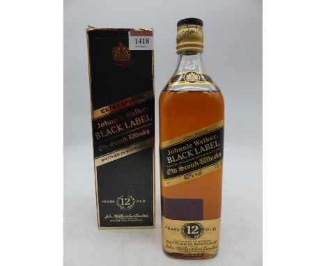 Johnnie Walker Black Label 12 year old Old Scotch whisky, 75cl, 40%, one bottle in carton 