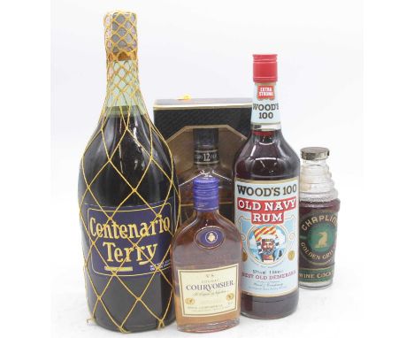 Fernando A.De Terry S.A. Centenario Brandy, one magnum, Whyte &amp; Mackay, 12 Year Old Scotch Whisky 70cl, 40% one bottle in