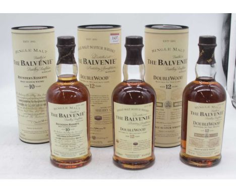 The Balvenie Doublewood Aged 12 Years, single malt Scotch Whisky, 70cl 40%, two bottles in cartons, and The Balvenie Founders