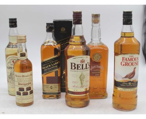 Glen Grant Pure Malt Highland Scotch Whisky 70cl 40%, two bottles, The Famous Grouse Finest Scotch Whisky 100cl 40%, one bott