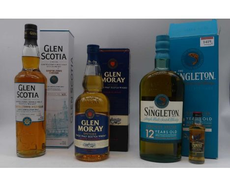 The Singleton 12 year old single malt Scotch whisky, 70cl, 40%, one bottle in carton; Glenmoray Elgin Classic single malt Sco