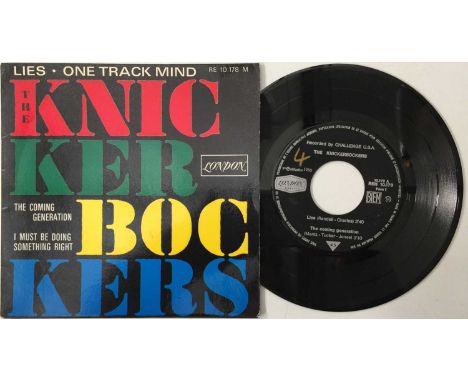 THE KNICKERBOCKERS - LIES/ONE TRACK MIND EP (ORIGINAL FRENCH RELEASE - LONDON REH 10.178). Ace slice of Garage from the Berge
