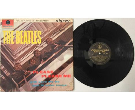 THE BEATLES - PLEASE PLEASE ME LP (ORIGINAL UK STEREO 'BLACK AND GOLD' PCS 3042). An iconic 1st UK stereo 'black and gold' co