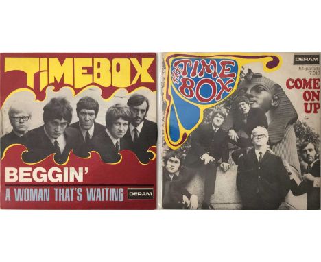 TIMEBOX - BEGGIN'/COME ON UP 7" (ORIGINAL FRENCH PICTURE SLEEVE COPIES). Wicked bundle of 2 x complete original French pictur