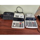 Lot of Label Printer, Sharp/Canon Calculators