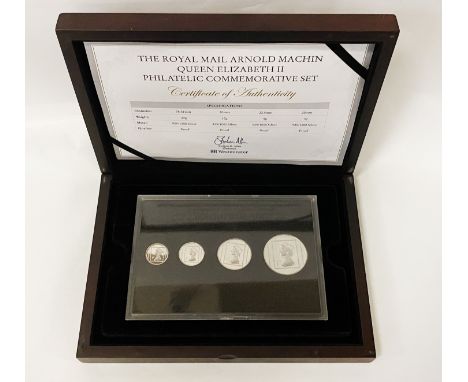 ROYAL MAIL ARNOLD MACHIN QE2 PHILATELIC COMMORATIVE COIN SET