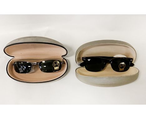 2 PAIRS OF RAYBAN SUNGLASSES - NOT IN ORIGINAL CASES