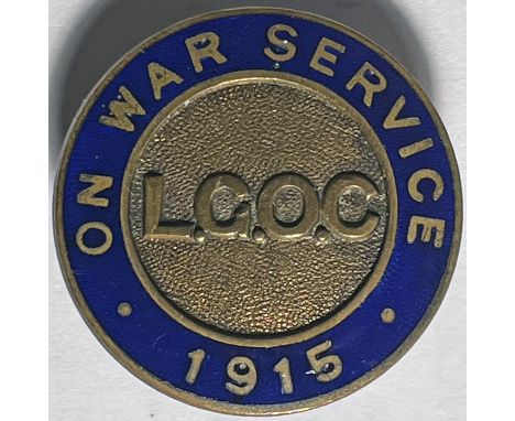 WW1 London General Omnibus Co (LGOC) LAPEL BADGE ''On War Service'' issued to key workers on the buses during the First World