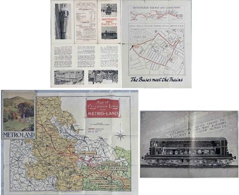 Selection (3) of 1920s Metropolitan Railway items comprising c1925 fold-out-leaflet 'Watford's New facility' publicising the 