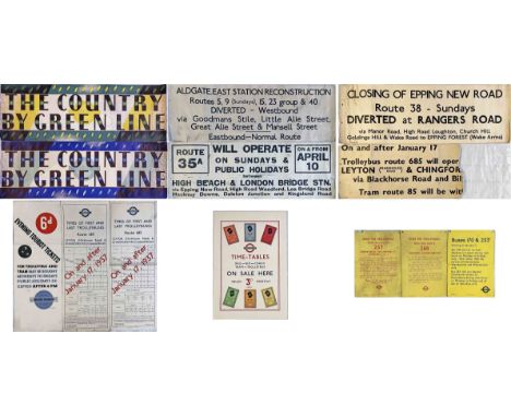 Selection (13) of mainly 1930s London Transport PANEL POSTERS for buses, trolleybuses and coaches. Wide variety including 'Th