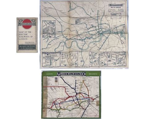Pair of early London Underground MAPS comprising undated, c1915 edition "all about the System and its Facilities" (good condi