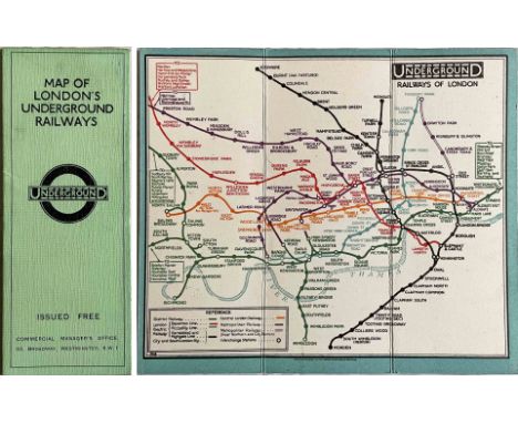 c1928/9 London Underground linen-card POCKET MAP from the Stingemore-designed series of 1925-32. This is one of the two first