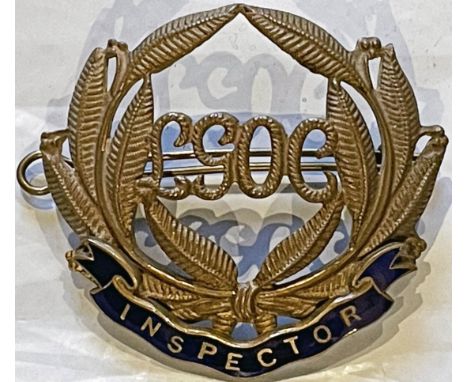 London General Omnibus Co (LGOC) INSPECTOR'S CAP BADGE from the period circa 1910 until the LT takeover in 1933. Enamel inlai