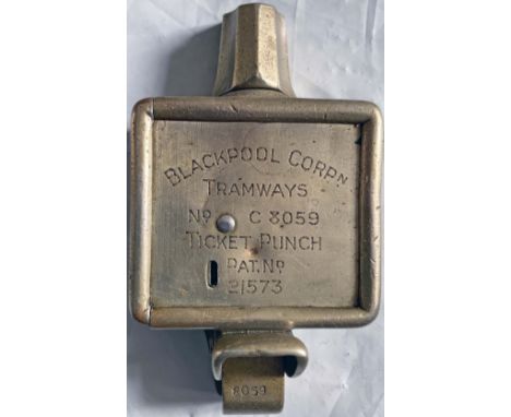 Blackpool Corporation Tramways TICKET PUNCH MACHINE with serial no C8059 and thought to date from the 1890s when the Corporat