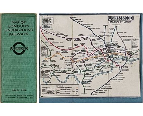 1926 London Underground linen-card POCKET MAP from the Stingemore-designed series of 1925-32. This is the April 1926, with li