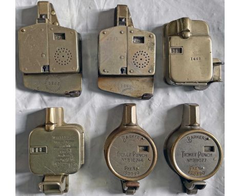 Selection (6) of PUNCH TICKET MACHINES comprising two Barker's, two Ticket Punch & Register and two Williamsons. All are in w