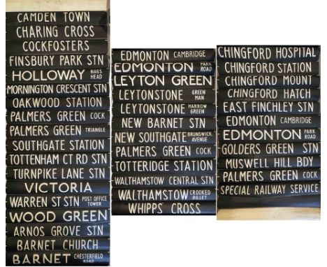 1976 London Transport DESTINATION BLIND for an RT type at Palmers Green (AD) garage dated 9.6.76 and coded 'E' for the front,