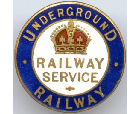 WW1 London Underground Railways LAPEL BADGE ''Railway Service'' issued to key workers on the Underground during the First Wor