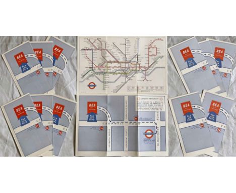 Quantity (13) of the c1965 special edition of the London Underground diagrammatic POCKET MAP, a paper version of the Garbutt 