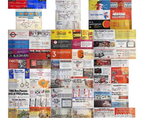 Large quantity (68) of mainly 1970s/80s London Transport Routemaster etc INTERIOR POSTERS. Huge variety including some classi