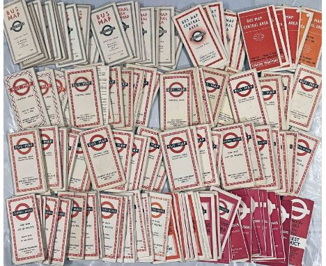 Very large quantity (130) of London Transport BUS POCKET MAPS from No 3 1934 (the first 'proper' LT issue) to 1976. A compreh