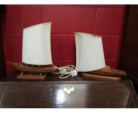 Two yacht form vintage table lamps