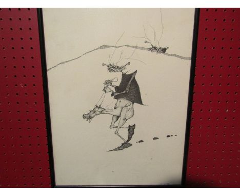 A. LETORT: Lithograph on paper plate 19, Trés Admirable BestiairéFantastique, (very admiral fantastic Bestiary) 1973, framed 
