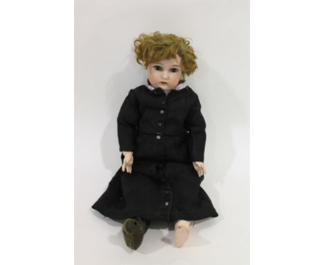 SIMON &amp; HALBIG FOR KAMMER &amp; REINHARDT DOLL with weighted brown eyes, open mouth and pierced ears. Marked, Simon &amp;
