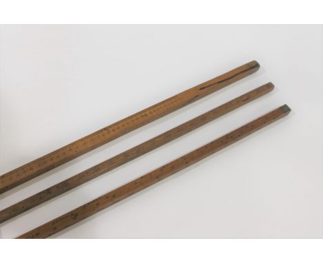 19THC EXCISE MEASURING STICKS 3 various measuring sticks all made in boxwood, used for measuring the units of liquid. Includi