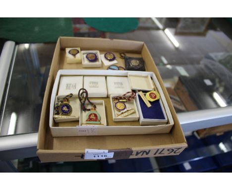 HORSE OF THE YEAR SHIOW INTERNATIONAL BADGES 5 enamel badges by Mappin &amp; Webb, for the Horse of the Year Show and Interna