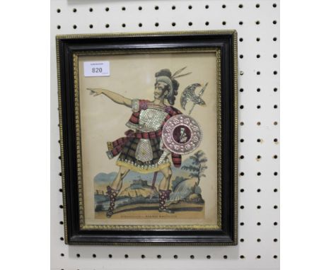 19THC PRINT ROB ROY MACGREGOR - FOIL DECORATED a 19thc print titled Mr Macgready as Rob Roy Macgregor, the figure decorated w