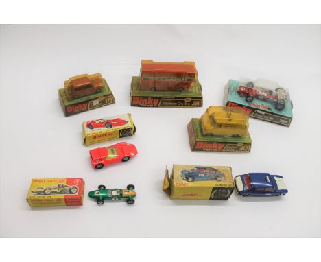 BOXED DINKY TOYS including 178 Mini Clubman, 412 Bedford AA Van, 226 Ferrari, 291 Atlantean City Bus (Kenning), 217 Alfa Rome