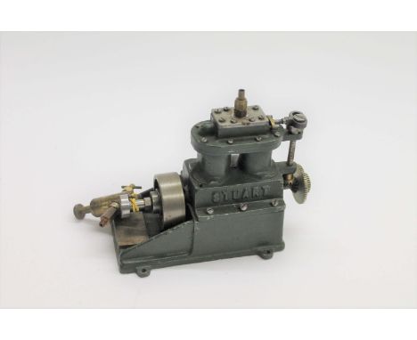 STUART MARINE STEAM ENGINE a Stuart 180 single action steam engine, with 2 longitudinal cylinders and slide valve gear. For u