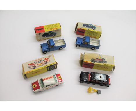 DINKY TOYS 4 boxed models including 281 Pathe News Camera Car, 344 Land Rover (2), 205 Lotus Cortina Rally Car. All the boxes