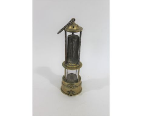MINERS LAMP an interesting brass open gauze miners lamp, stamped with the number 1353 in two places and marked on the top Pro