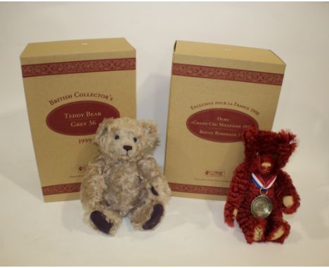 STEIFF TEDDY BEARS including Grey 36, No 2801 of 3000 produced and with it's box and certificate (36cms high). Also with Gran