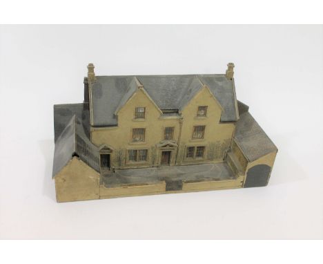 ANTIQUE WOODEN MODEL OF A HOUSE - MULBERRY COTTAGE, MELKSHAM, WILTSHIRE a very detailed wooden model of Mulberry Cottage in M