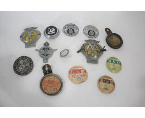 CAR BADGES &amp; MOTORCAR BOOKS various car badges including Devonport &amp; District, Civil Service Motoring Association, Ro